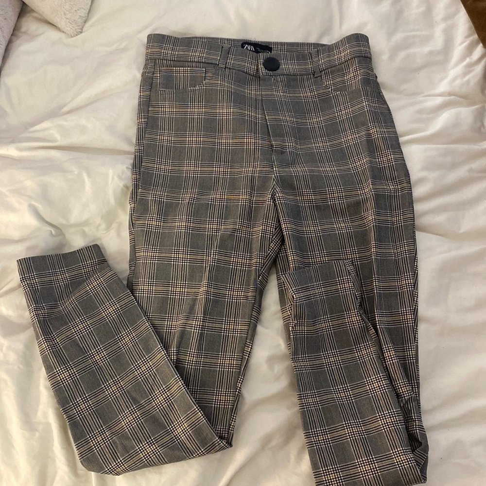 Zara checkered print legging pant